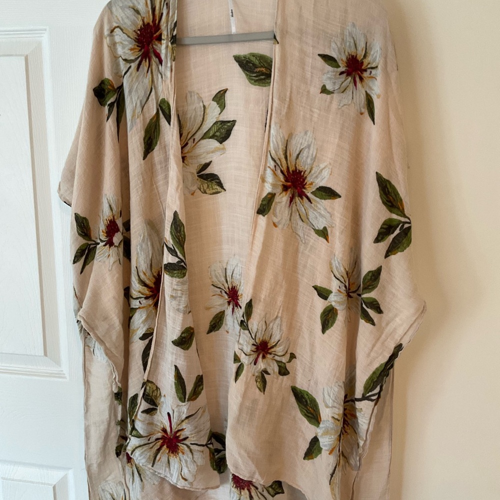 Floral Beige Women's Swim Coverup